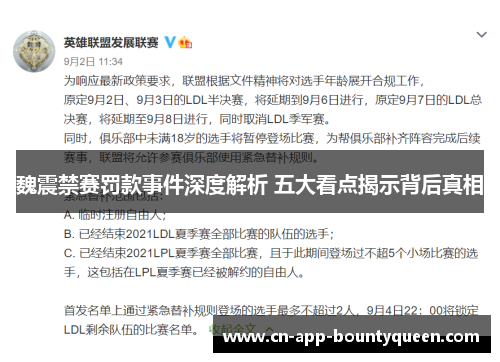 魏震禁赛罚款事件深度解析 五大看点揭示背后真相